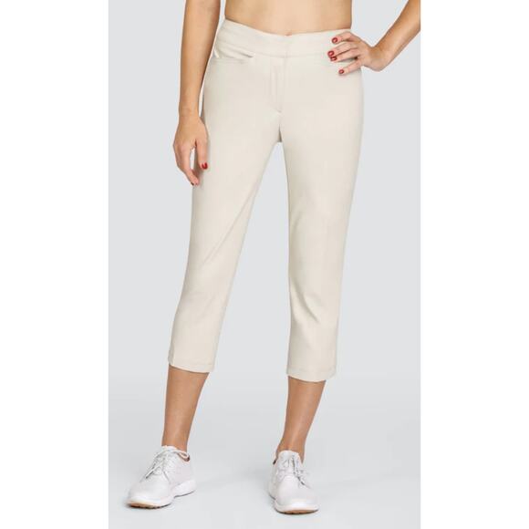 TAIL Pants Women 16 NWT Tan Chino Classic 23" Capri Refined Twill UPF 50 - Picture 3 of 9